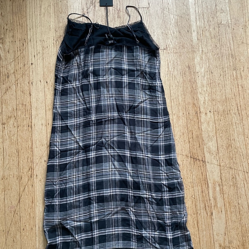 PAIGE spaghetti strap plaid and lace dress - Picture 7 of 9